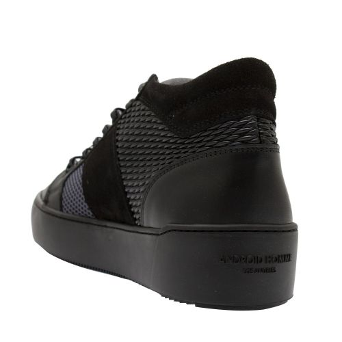 Mens Black Grey Gloss Woven Propulsion Mid Geo Trainers 74749 by Android Homme from Hurleys