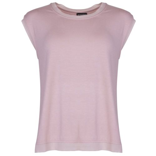 Womens Pink Chiffon Trim S/s T Shirt 19849 by Emporio Armani from Hurleys
