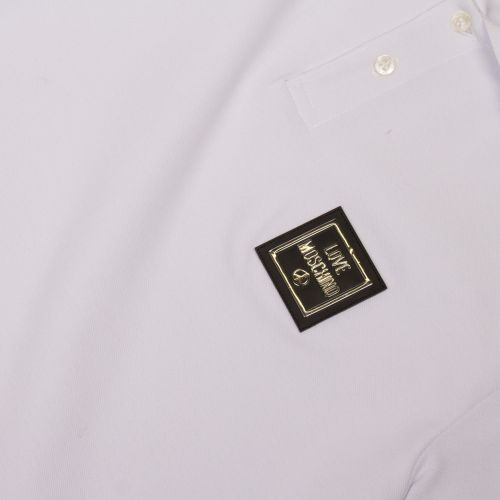 Mens Optical White Tipped Logo Badge Slim Fit S/s Polo Shirt 39416 by Love Moschino from Hurleys