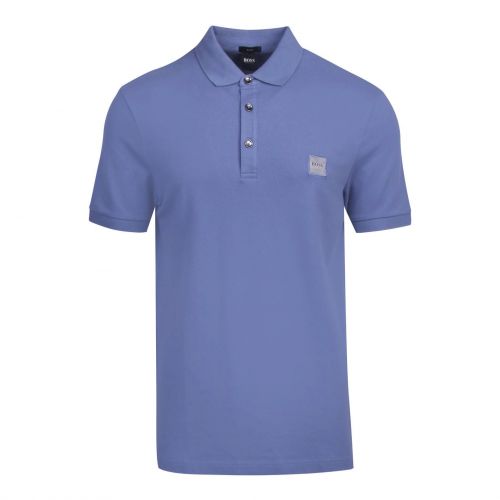 Casual Mens Mid Blue Passenger Slim Fit S/s Polo Shirt 84517 by BOSS from Hurleys
