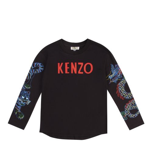 Junior Black Garth Japanese L/s T Shirt 45868 by Kenzo from Hurleys