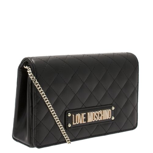 Womens Black Quilted Chain Crossbody Bag 35091 by Love Moschino from Hurleys