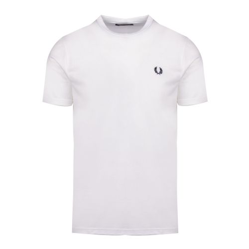 Mens White Ringer S/s T Shirt 58888 by Fred Perry from Hurleys