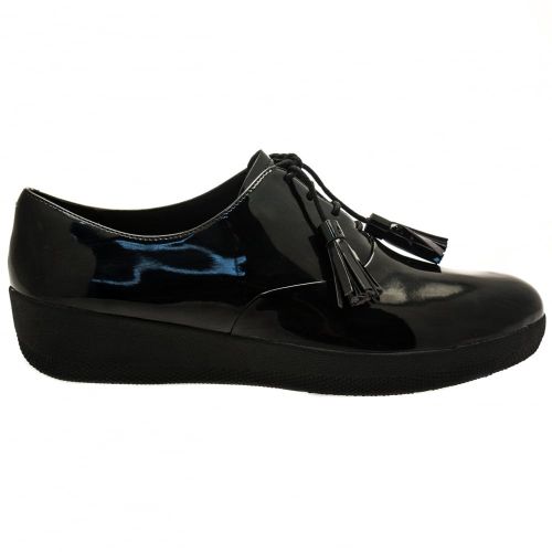 Womens All Black Patent Tassel Superoxford™ 66921 by FitFlop from Hurleys
