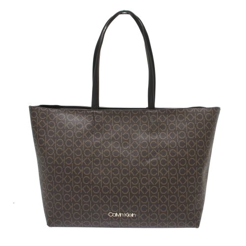 Womens Brown Mono Must Medium Shopper Bag & Purse 49865 by Calvin Klein from Hurleys