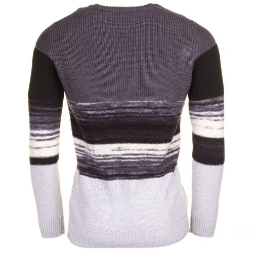 Mens Grey K-Baccanalis Stripe Knitted Jumper 63982 by Diesel from Hurleys