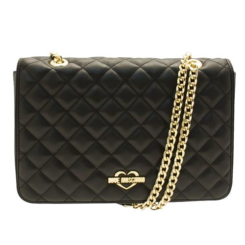 Womens Black Quilted Shoulder Bag 14387 by Love Moschino from Hurleys