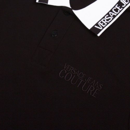 Mens Black Jacquard Logo Collar S/s Polo Shirt 91909 by Versace Jeans Couture from Hurleys