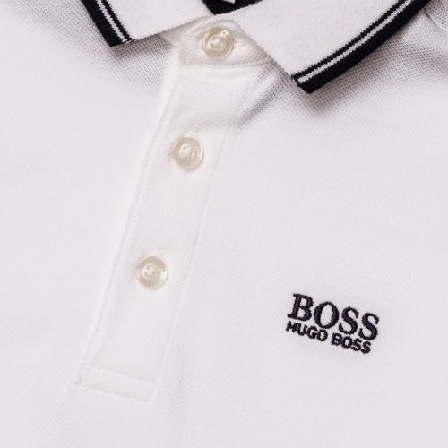 Boys White Basic Branded S/s Polo Shirt 65412 by BOSS from Hurleys