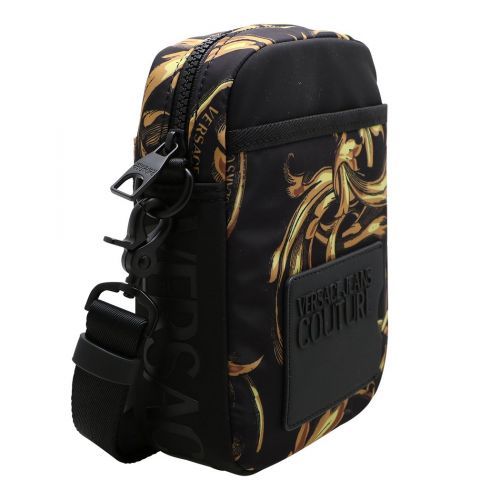 Mens Black/Gold Baroque Garland Cross Body Bag 100972 by Versace Jeans Couture from Hurleys