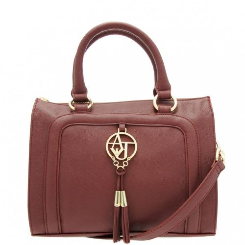 Womens Bordeaux Faux Saffiano Shopper Bag 66371 by Armani Jeans from Hurleys