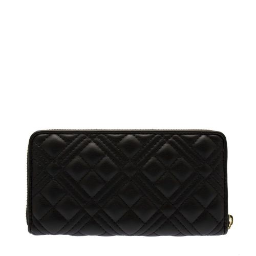 Womens Black Diamond Quilted Zip Around Purse 82238 by Love Moschino from Hurleys