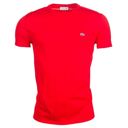 Mens Red Basic Regular Fit S/s Tee Shirt 71292 by Lacoste from Hurleys