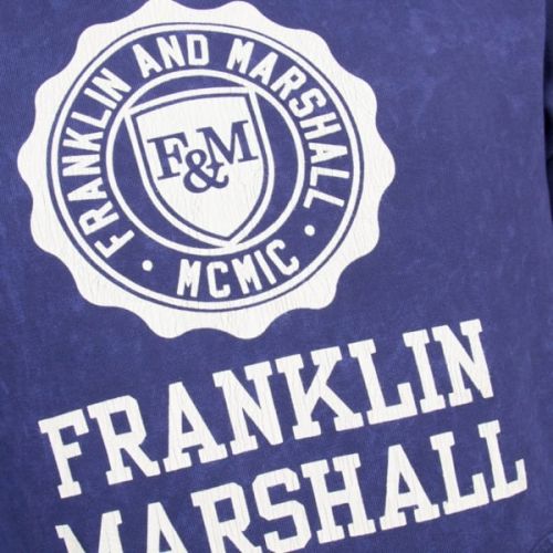 Mens Navy Hooded Sweat Top 16328 by Franklin + Marshall from Hurleys