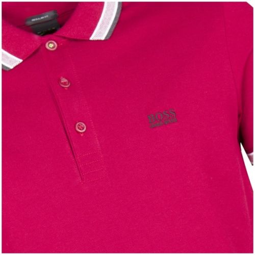 Athleisure Mens Dark Red Paddy Regular Fit S/s Polo Shirt 28088 by BOSS from Hurleys