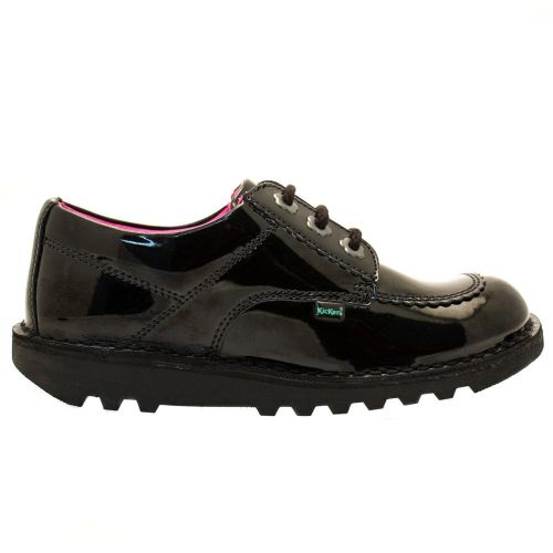 Youth Black Patent Leather Kick Lo F (3-6) 61968 by Kickers from Hurleys