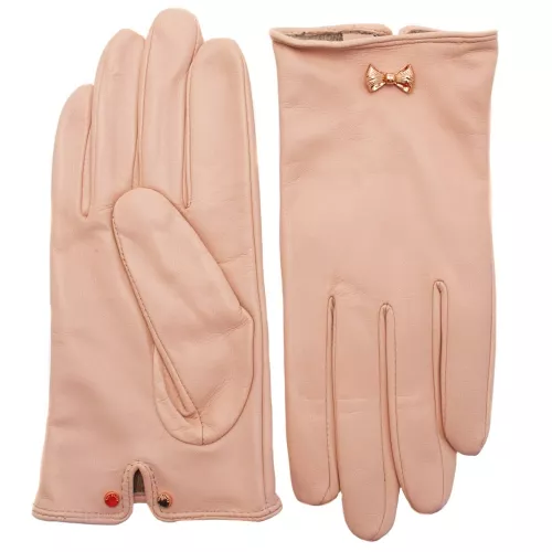 Womens Pale Pink Avia Bow Leather Gloves 63285 by Ted Baker from Hurleys