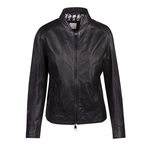 Casual Womens Black Jameggy Leather Jacket 56849 by BOSS from Hurleys