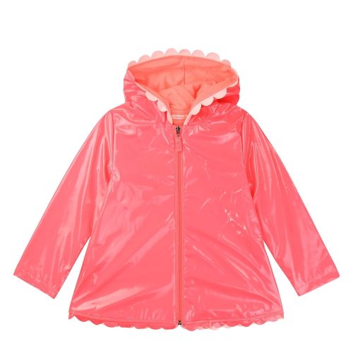 Girls Pink Fluoro Scalloped Edge Rain Coat 73281 by Billieblush from Hurleys