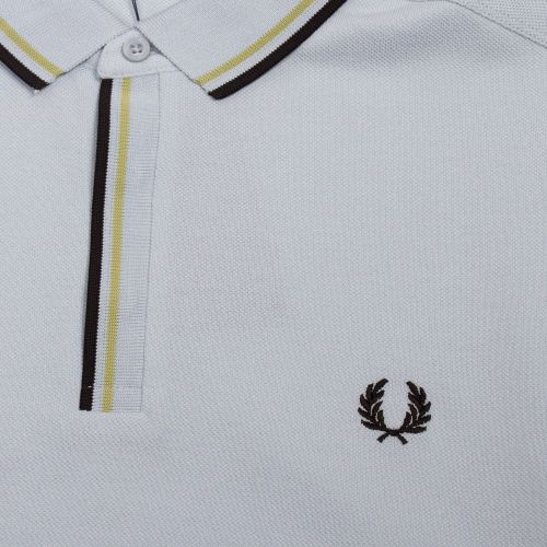 Mens Chalk Blue Tipped Placket S/s Polo Shirt 87937 by Fred Perry from Hurleys