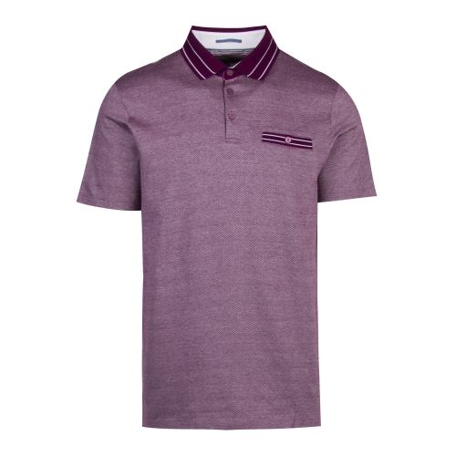 Mens Deep Pink Munsan S/s Jacquard Polo Shirt 46824 by Ted Baker from Hurleys