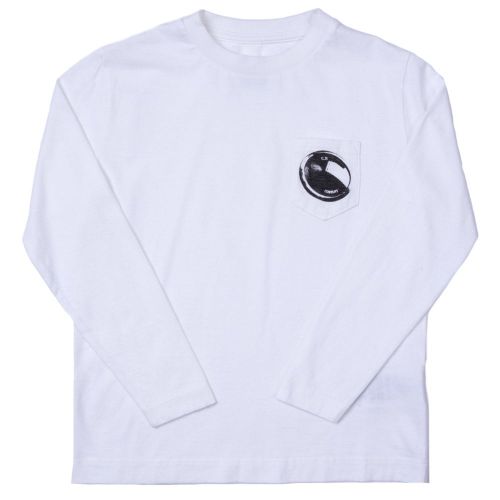 Boys White Portal Pocket L/s Tee Shirt 63579 by C.P. Company Undersixteen from Hurleys