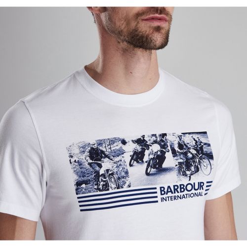 Mens White Comp S/s T Shirt 42466 by Barbour International from Hurleys