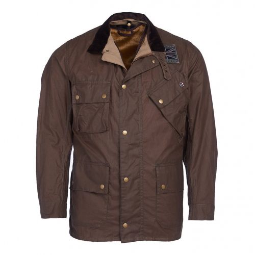 Mens Dark Sand Joshua Waxed Jacket 75447 by Barbour Steve McQueen Collection from Hurleys