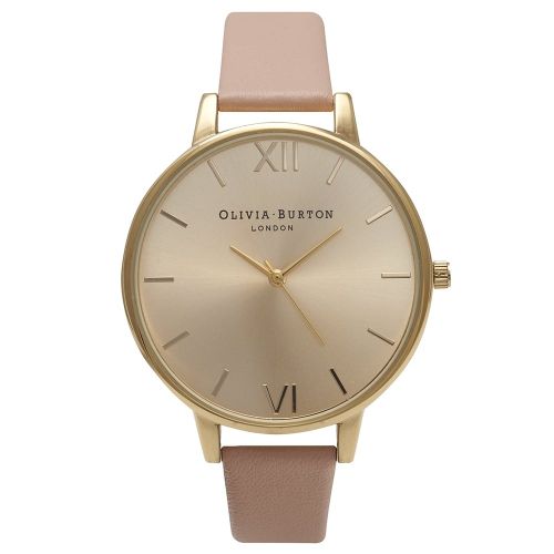 Womens Dusty Pink & Gold Big Dial Watch 52037 by Olivia Burton from Hurleys