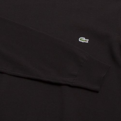 Mens Black Branded Crew Neck Knitted Top 30975 by Lacoste from Hurleys
