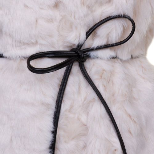 Womens Sandshell Viperlo Long Faux Fur Waistcoat 61074 by Vila from Hurleys