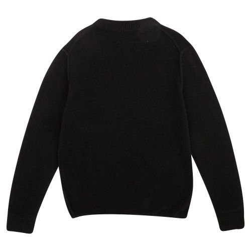 Boys Black Braw Chenille Knitted Jumper 90545 by Parajumpers from Hurleys