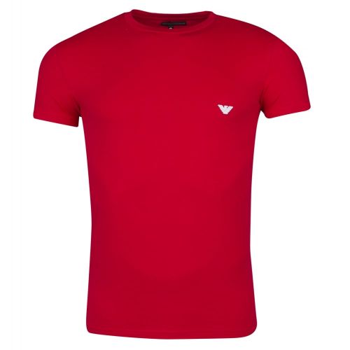 Mens Red Small Logo Slim Fit S/s T Shirt 20016 by Emporio Armani Bodywear from Hurleys