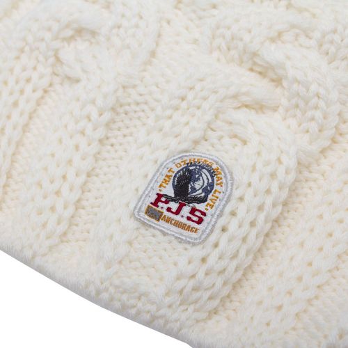 Girls Milk Cable Knitted Fur Beanie 90064 by Parajumpers from Hurleys