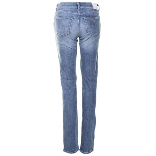 Womens Blue Wash J18 High Rise Slim Fit Jeans 27177 by Armani Jeans from Hurleys