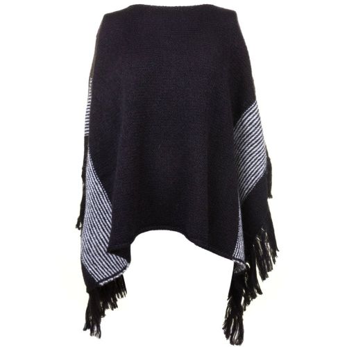 Womens Black Fringed Poncho 66980 by Replay from Hurleys