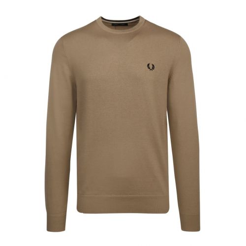 Mens Warm Stone Classic Crew Knitted Jumper 92295 by Fred Perry from Hurleys
