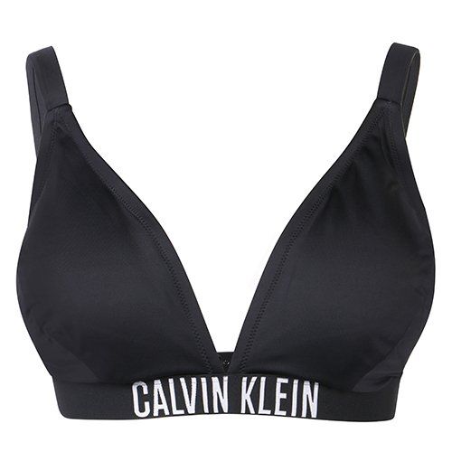 Womens Black Curve Logo Triangle Bikini Top 108569 by Calvin Klein from Hurleys