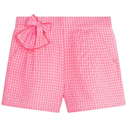 Girls Neon Pink Gingham Bow Shorts 104392 by Billieblush from Hurleys