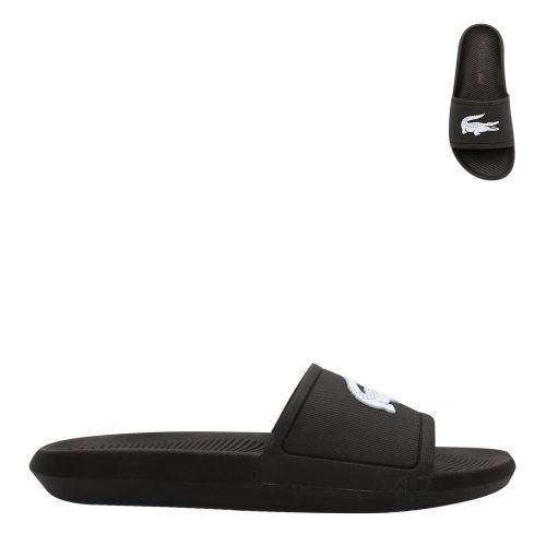 Mens Black/White Croco Slide 119 89628 by Lacoste from Hurleys