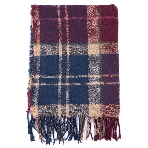Womens Damson Tartan Boucle Scarf 79818 by Barbour from Hurleys