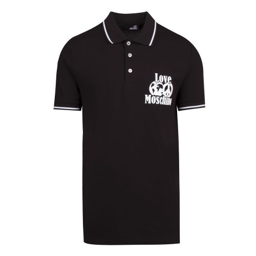 Mens Black World Peace S/s Polo Shirt 56819 by Love Moschino from Hurleys