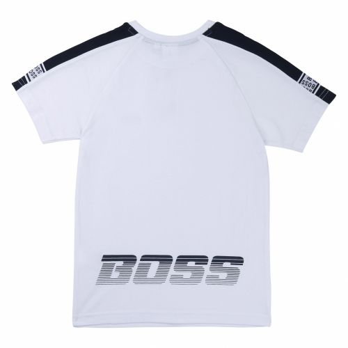 Boys White Logo Trim S/s T Shirt 55952 by BOSS from Hurleys