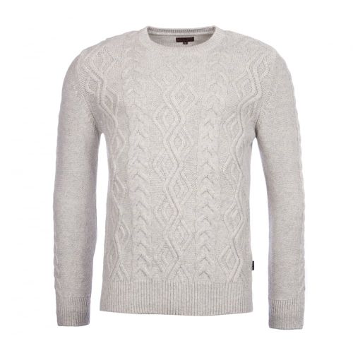 Heritage Mens Mist Barnard Cable Knit Jumper 11949 by Barbour from Hurleys