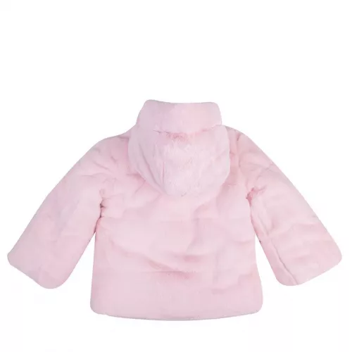 Baby Blossom Pink Faux Fur Lined Coat 95180 by Moschino from Hurleys