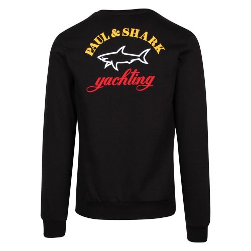 Mens Black Branded Back Logo Crew Sweat Top 48852 by Paul And Shark from Hurleys