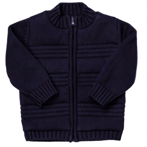 Baby Navy Zip Knitted Cardigan 65345 by BOSS from Hurleys