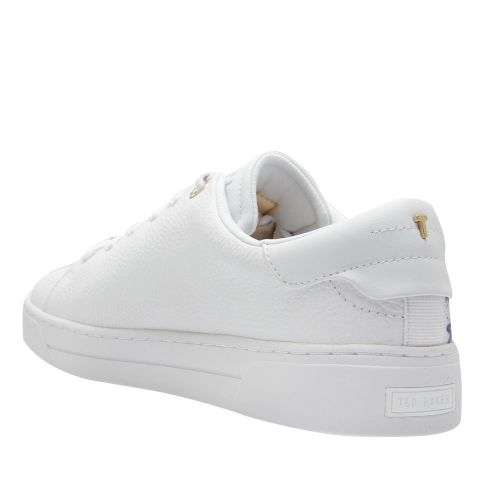 Womens White Juniper Leather Trainers 88563 by Ted Baker from Hurleys