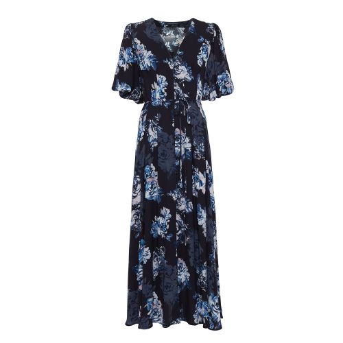 Womens Utility Blue Caterina Crepe Button Midi Dress 47714 by French Connection from Hurleys
