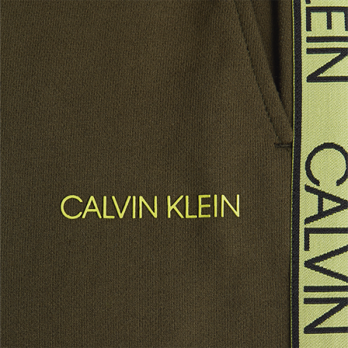 Mens Dark Olive Essential Logo Tape Sweat Pants 91011 by Calvin Klein from Hurleys